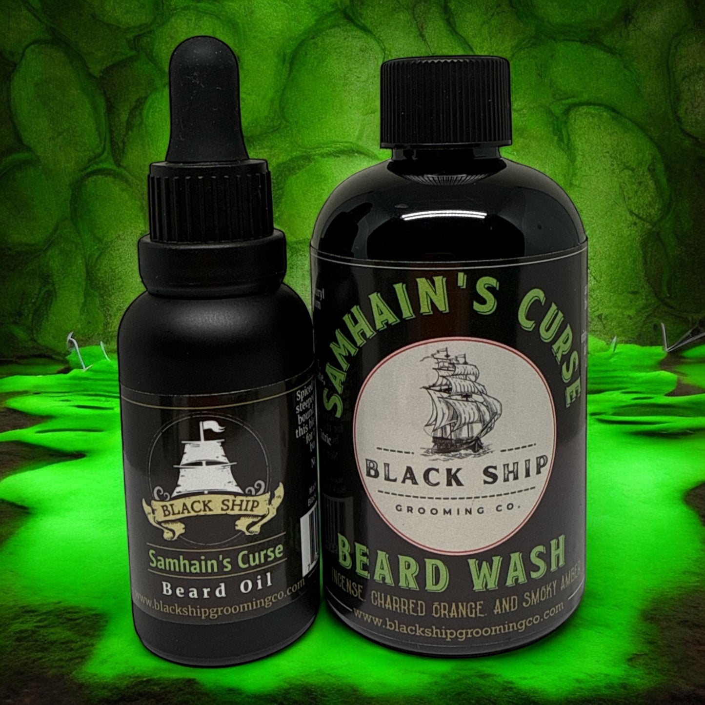 Samhiain's curse parted perfectly with the matching beard wash