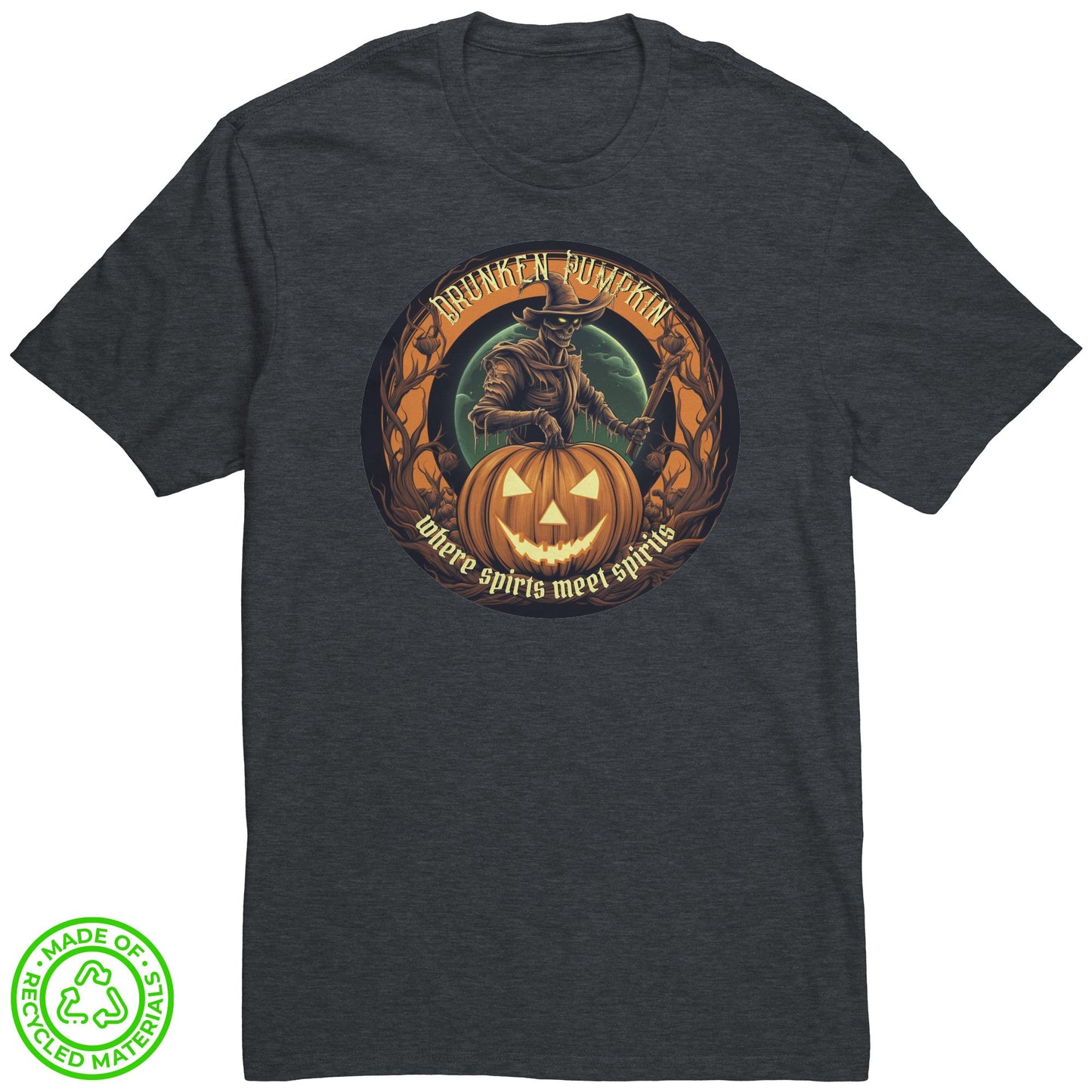 Drunken Pumpkin Tee Shirt Where Sprits Meet Spirits - Black Ship Grooming Co.