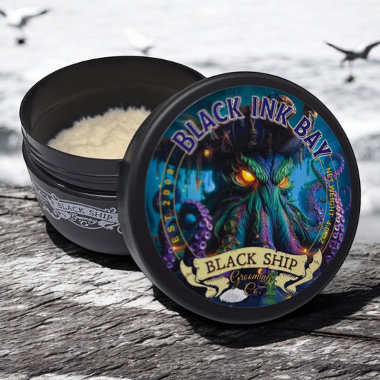 Black ink bay Shaving soap