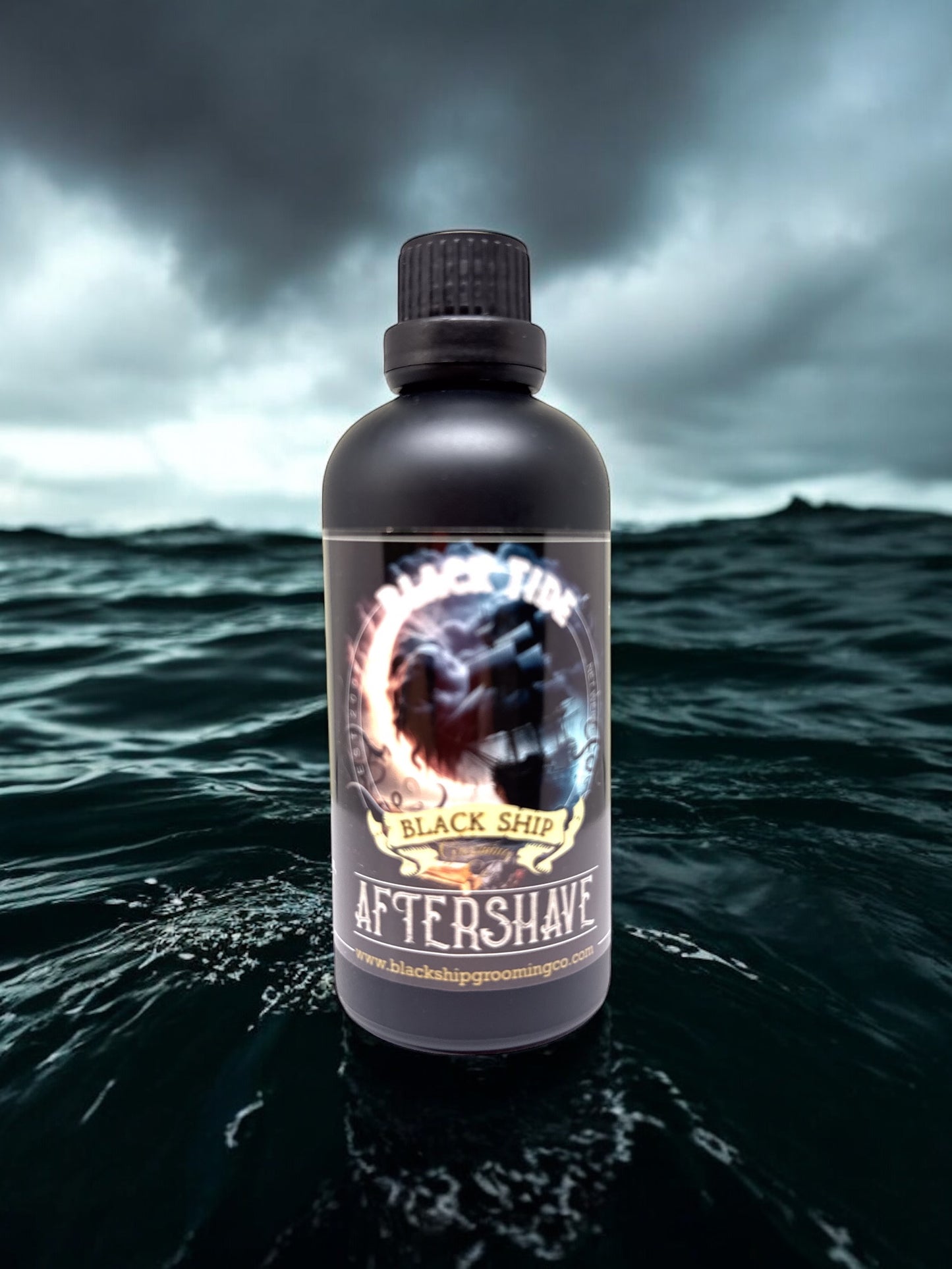 Black Tide Aftershave Tonic — the dark current that pulls you forward.