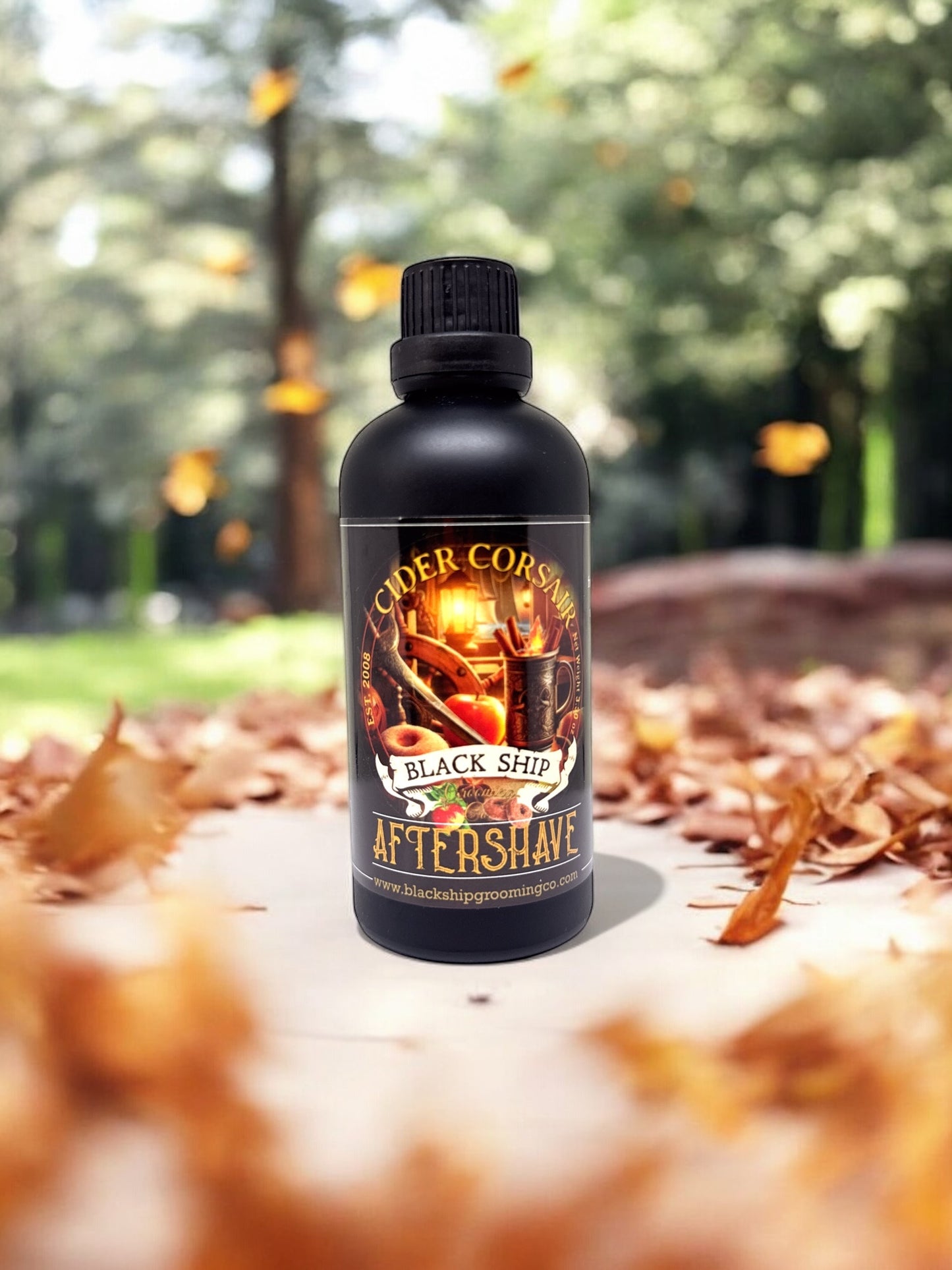 Cider Corsair aftershave in black bottle by black ship grooming co.