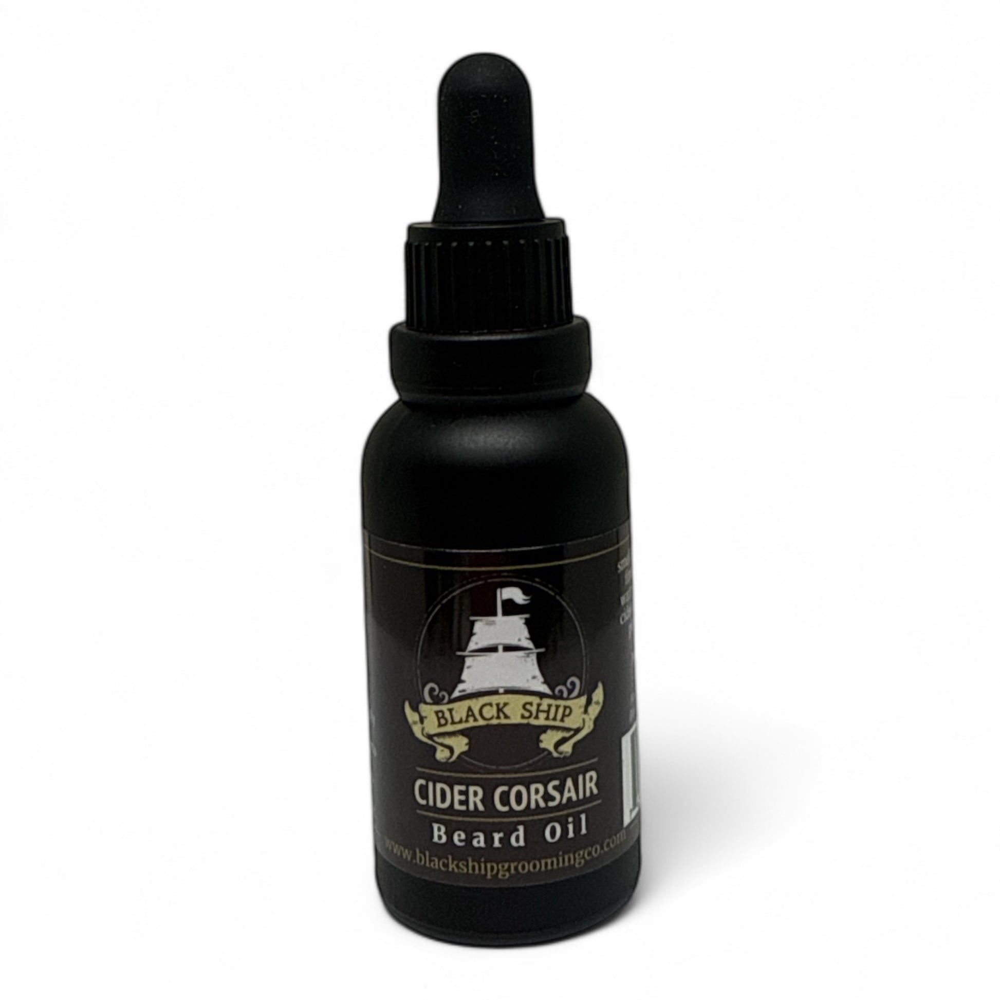 Cider Corsair Beard Oil — apple-cider donut scent, conditioning beard oil by Black Ship Grooming Co., small-batch pirate grooming.