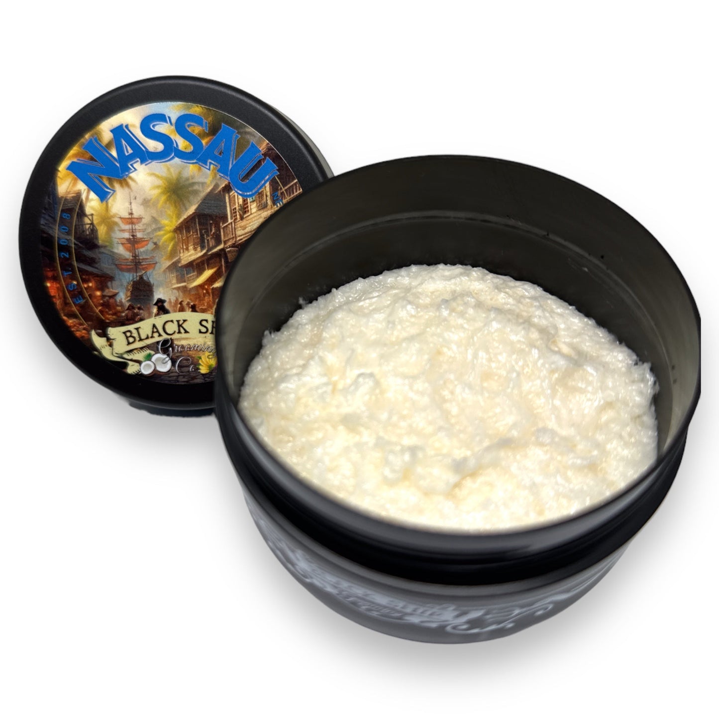 Nassau Shaving Cream: Tropical Infusion of Coconut, Mango, Pineapple & Hibiscus for Exotic Skin Care - Black Ship Grooming Co.