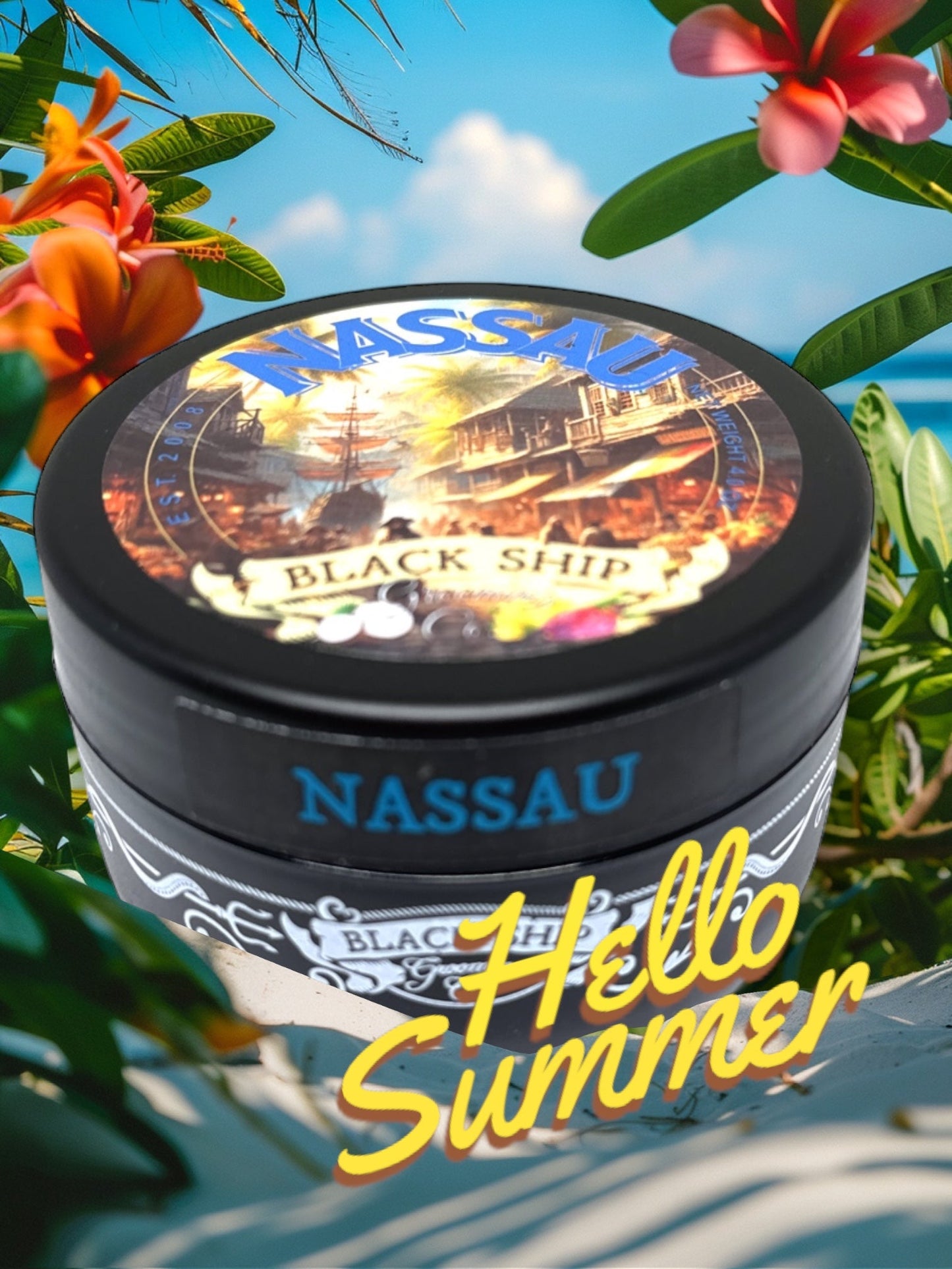 Nassau Shaving Cream: Tropical Infusion of Coconut, Mango, Pineapple & Hibiscus for Exotic Skin Care - Black Ship Grooming Co.