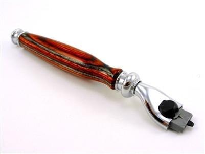Red & Gray Wooden Mach3 Razor – Black Ship Grooming Co.