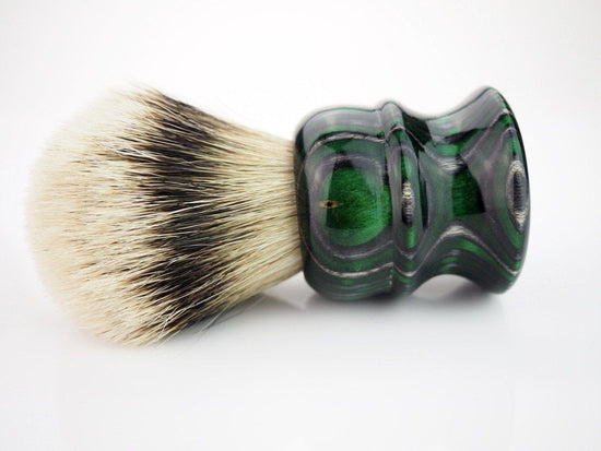 Load image into Gallery viewer, Whaler Shaving Brush 28mm Two Band Badger Man of War Color - Black Ship Grooming Co.
