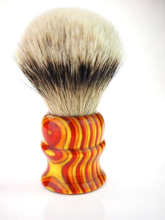 Load image into Gallery viewer, Whaler Shaving Brush 28mm Two Band Badger Sloop Color - Black Ship Grooming Co.
