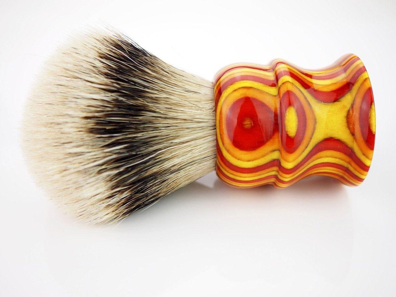 Load image into Gallery viewer, Whaler Shaving Brush 28mm Two Band Badger Sloop Color - Black Ship Grooming Co.
